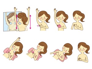 乳がん自己検診のイラスト